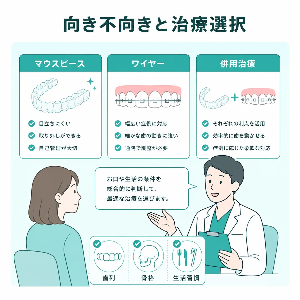 マウスピース矯正が向いていない人の特徴と代替となる治療の選択肢