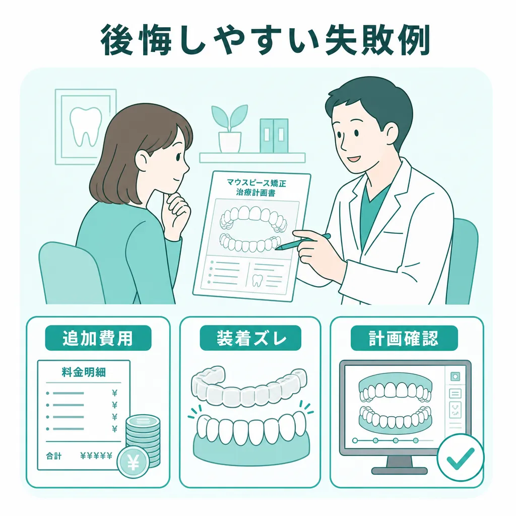 マウスピース矯正で後悔しやすい失敗例