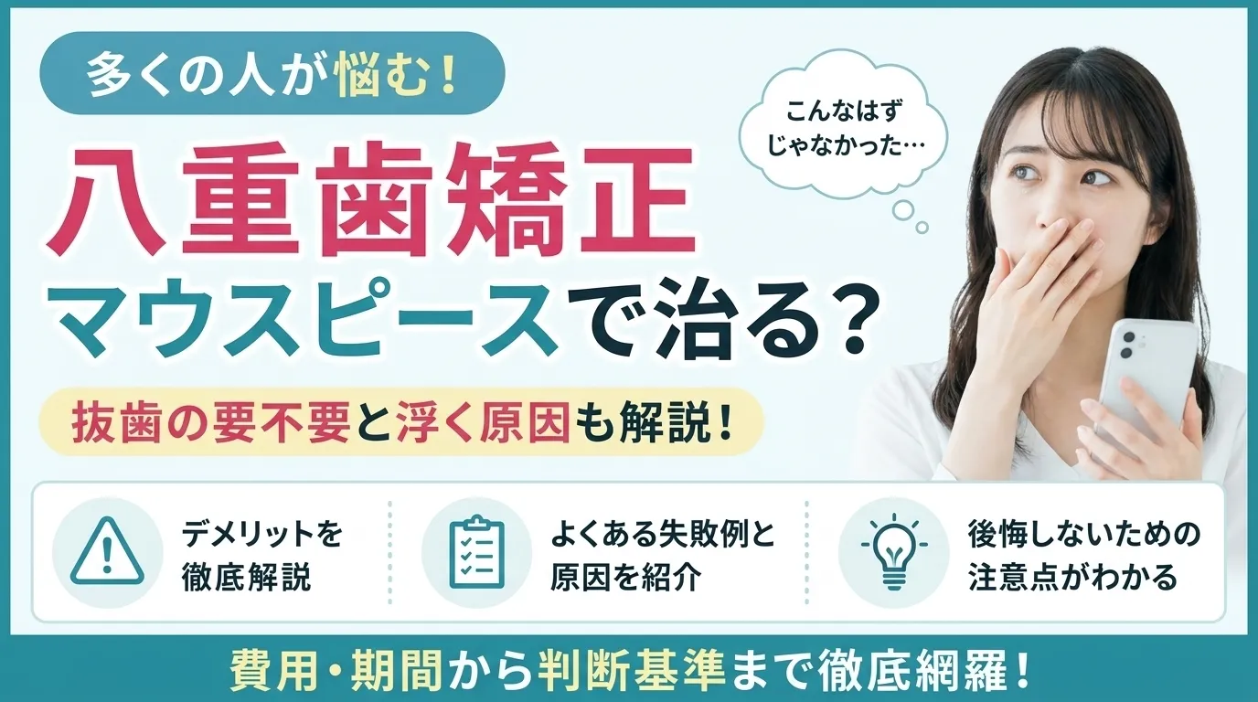 マウスピース矯正で八重歯は治るのか!抜歯の必要性と浮く場合の対処法