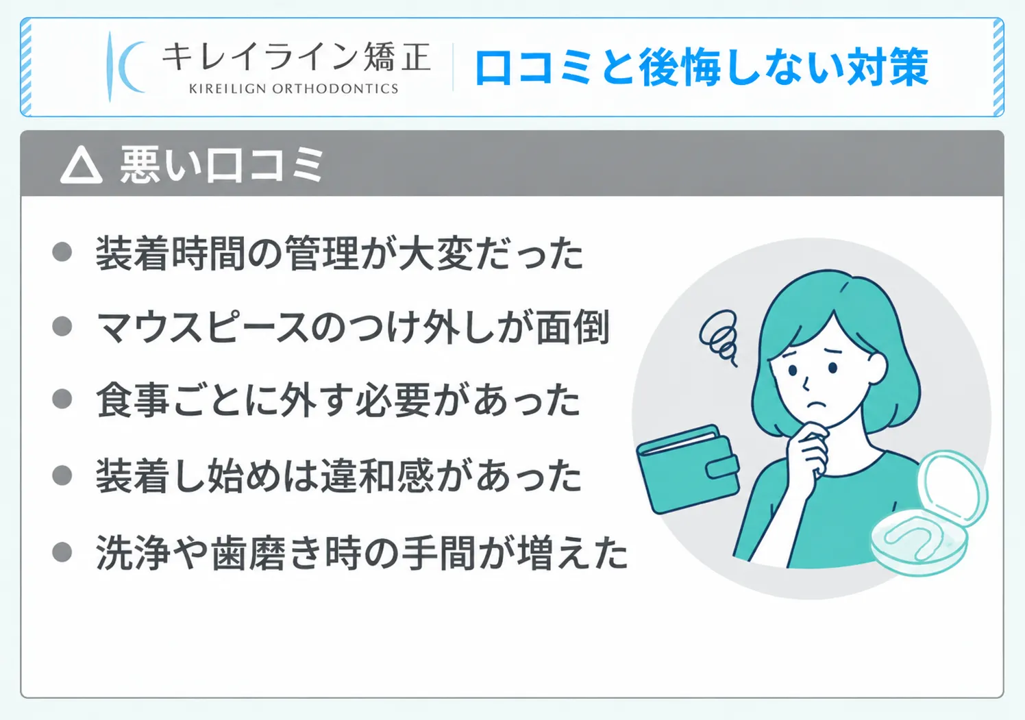 キレイライン矯正の悪い口コミ
