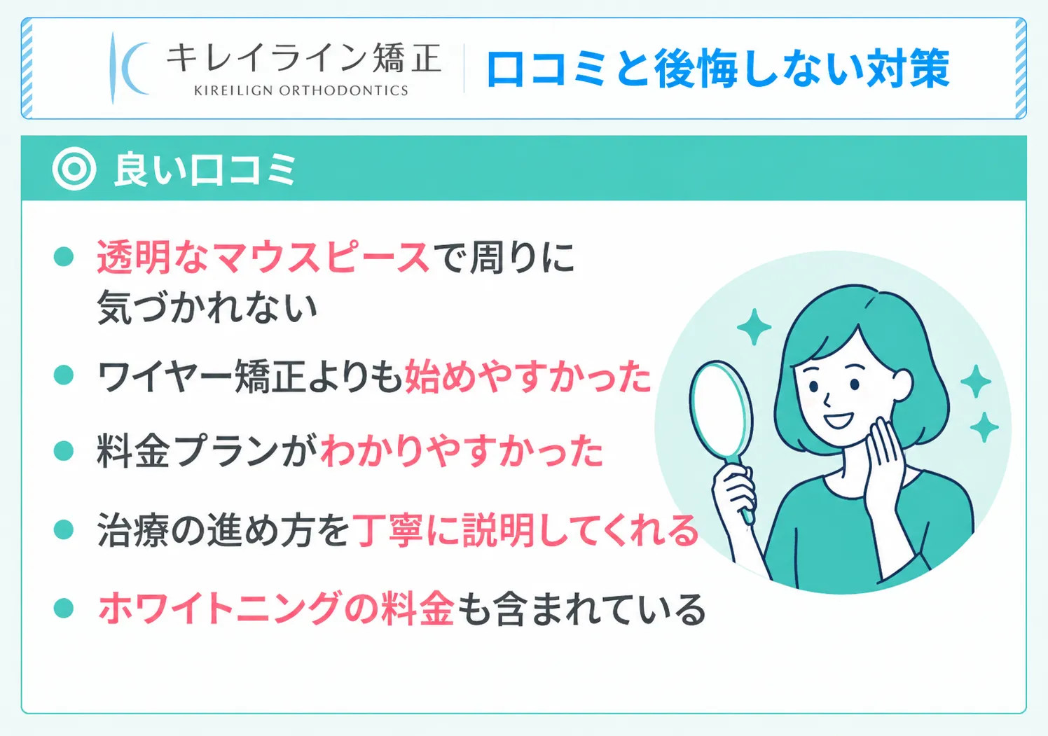 キレイライン矯正の良い口コミ